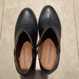 Barely worn short 6.5.  Lucky booties with low heels. Great condition.